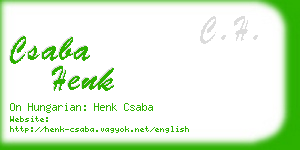 csaba henk business card